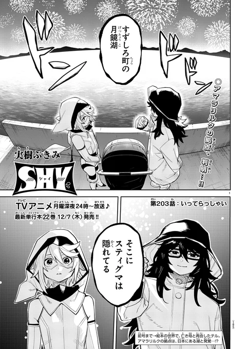 ◤◢◤◢◤◢◤◢◤◢◤◢◤  TVアニメ月曜深夜放送中📺 ◤◢◤◢◤◢◤◢◤◢◤◢◤ 11/22発売の週刊少年チャンピオン52号 「SHY」203話が掲載🔥  テルの母・ハルが語るスティグマ、 そしてシャインの新情報💥 お母さんがテルに抱いた後悔とは…😢  母娘、感動の203話をぜひお読みください📚