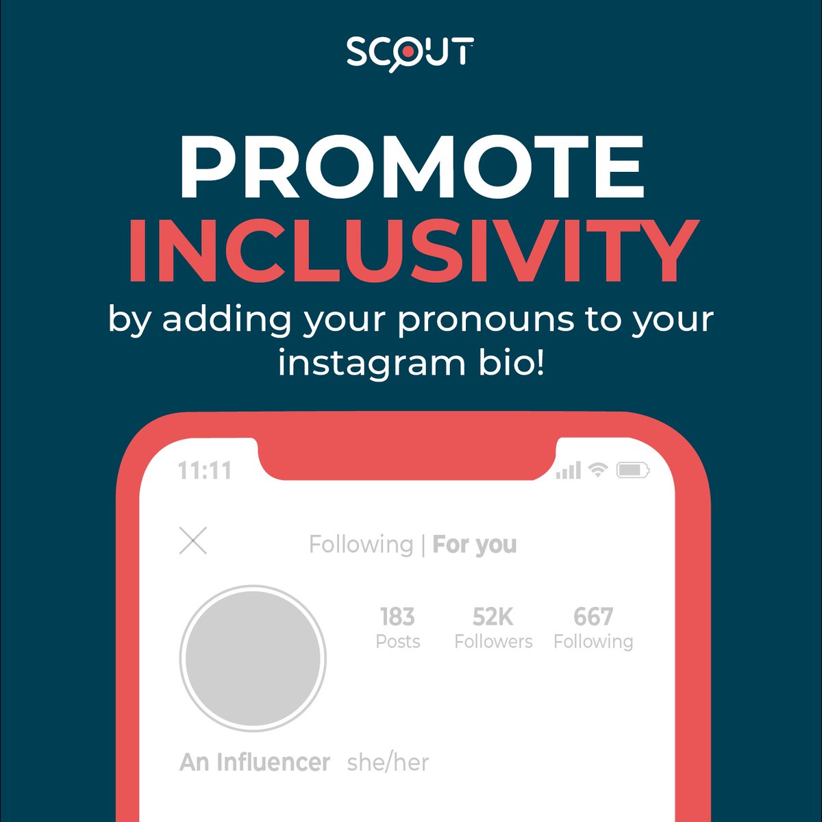 ScoutCloud1's tweet photo. Let's make a small yet impactful change to promote inclusivity. By adding your pronouns to your Instagram bio, you're creating a safe and respectful space for everyone. It's a simple way to show support for the LGBTQ+ community🏳️‍🌈 https://t.co/85R9PRnGMB
