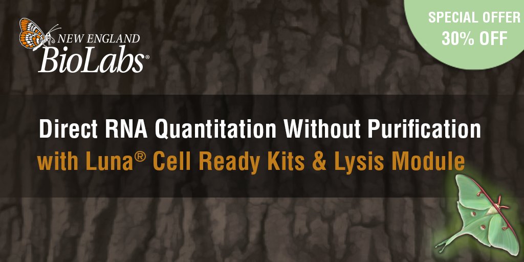 Go direct from cells to RNA quantitation without extraction and purification with Luna® Cell Ready One-Step RT-qPCR Kit. Try a simple workflow resulting in effective cell lysis, RNA release, and genomic DNA removal simultaneously in a 15-minute protocol. bit.ly/3DtsoDA