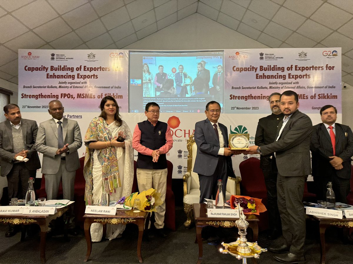 Delighted to speak at this important event focused on Capacity Building for Exporters to Enhance Trade in Sikkim. I am confident that, together we can empower exporters and strengthen the capabilities of Farmer Producer Organizations, Women Entrepreneurs, and MSMEs sector in NE.
