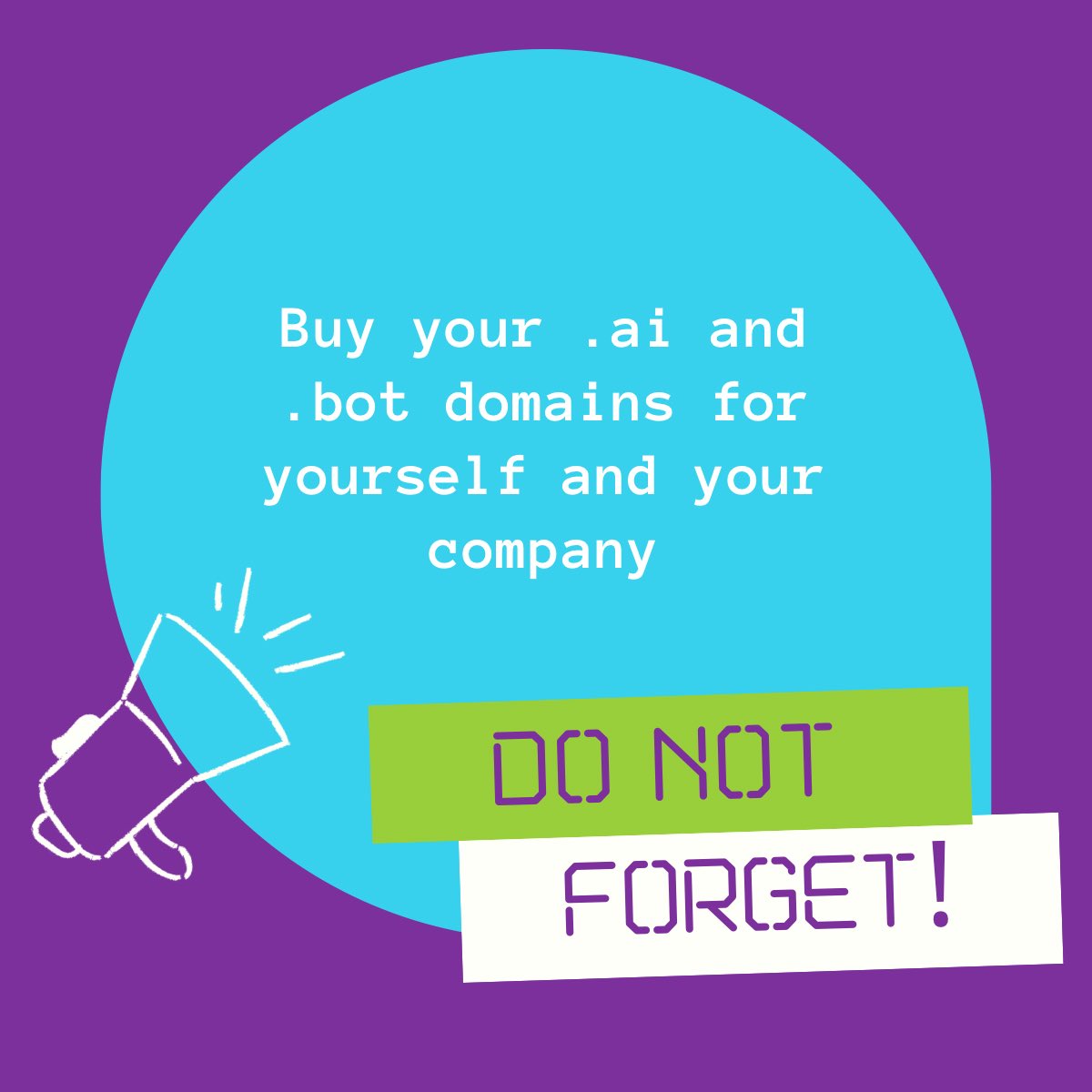 🚨If you purchase ONE thing this #blackfriday, make it your .ai domain before someone else does? Going to make an #ai bot? Don’t forget .bot also!