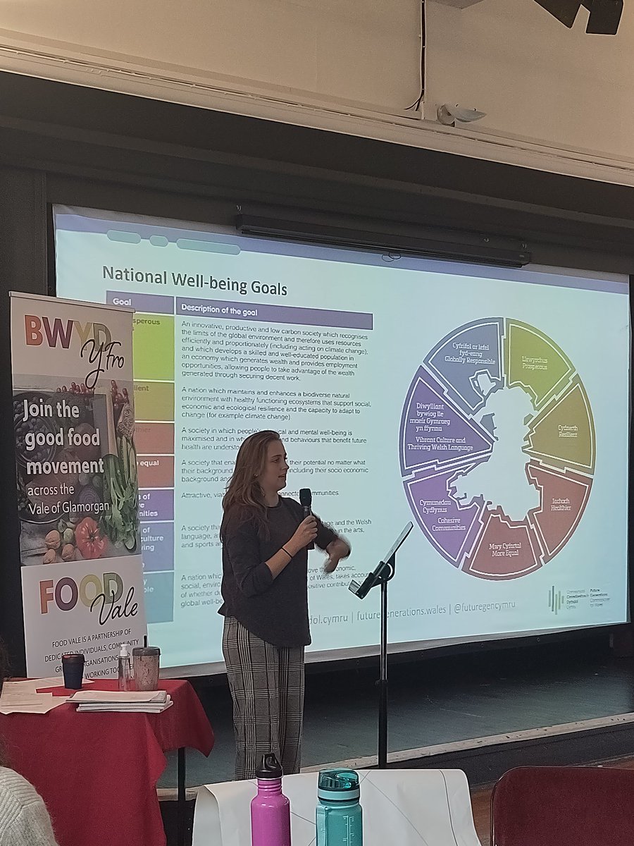 Jenny from @FutureGenCymru shares the new Wellbeing of Future Generations Strategy at #OurFoodHorizon - with food as a new priority area