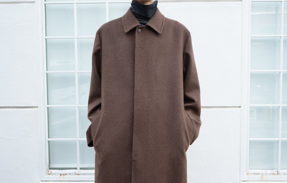 AURALEE BABY CAMEL FLANNEL COAT