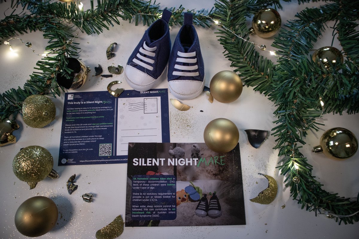 This Christmas, 1000s of homeless children will go to sleep in unsafe Temporary Accommodation, with an increased risk of Sudden Infant Death Syndrome. Cots could save lives. Sign our petition calling for cots for all children under 2: tinyurl.com/bdzxs22a #SilentNightmare