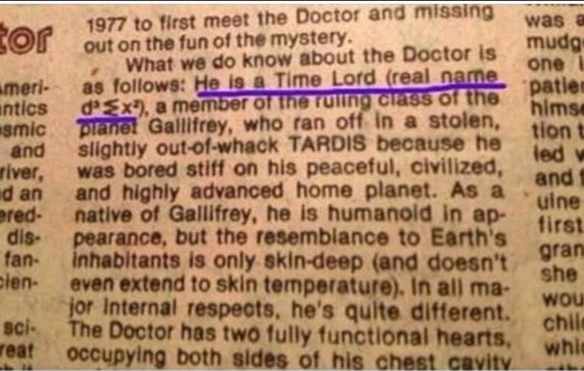 Today is the 60th anniversary of Doctor Who. And to finally answer the question of what is the Doctors real name please see below...😀😀