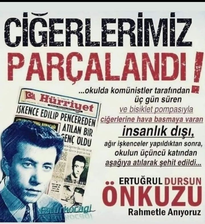 Htcayrsz's tweet photo. Kahpelerin kahpece işgencesi ile #Şehit olanlarımız varken bu #davadan dönersek Gök girsin kızıl çıksın.. 🇹🇷🤘🐺
#DursunÖnkuzu https://t.co/xIOsKOkvP4