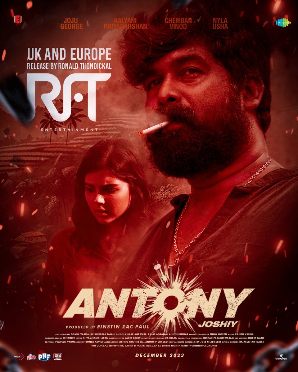 Excited to kick off the festival season by announcing the highly anticipated Antony movie release in the UK and Europe through us! 🎉

@JosephGeorge07 @kalyanipriyan
@nylausha @AbGeorge_ @unnirajendran_ @JaseelMhd_GOAT @Forumkeralam1 @ForumReelz
.
.
#JojuGeorge