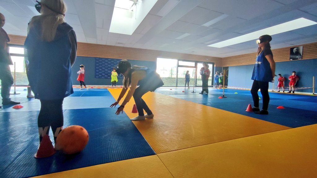 Usep50's tweet photo. Hier, c'était rencontre sensibilisation aux handicaps pour 77 enfants de CE2, CM1 ET CM2 de la circonscription d'Avranches. Au programme, parcours à l'aveugle, torball et basket fauteuil. Une action très appréciée par les enfants.
@UsepNormandie 
@dsden50 
@Sportscolaire50 https://t.co/sXw593meQg