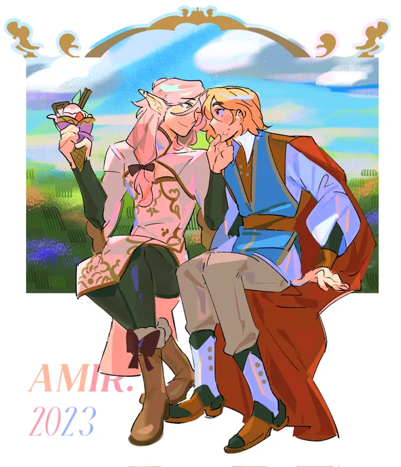 redrew this very old art from 2019  oc on the left belongs to  !