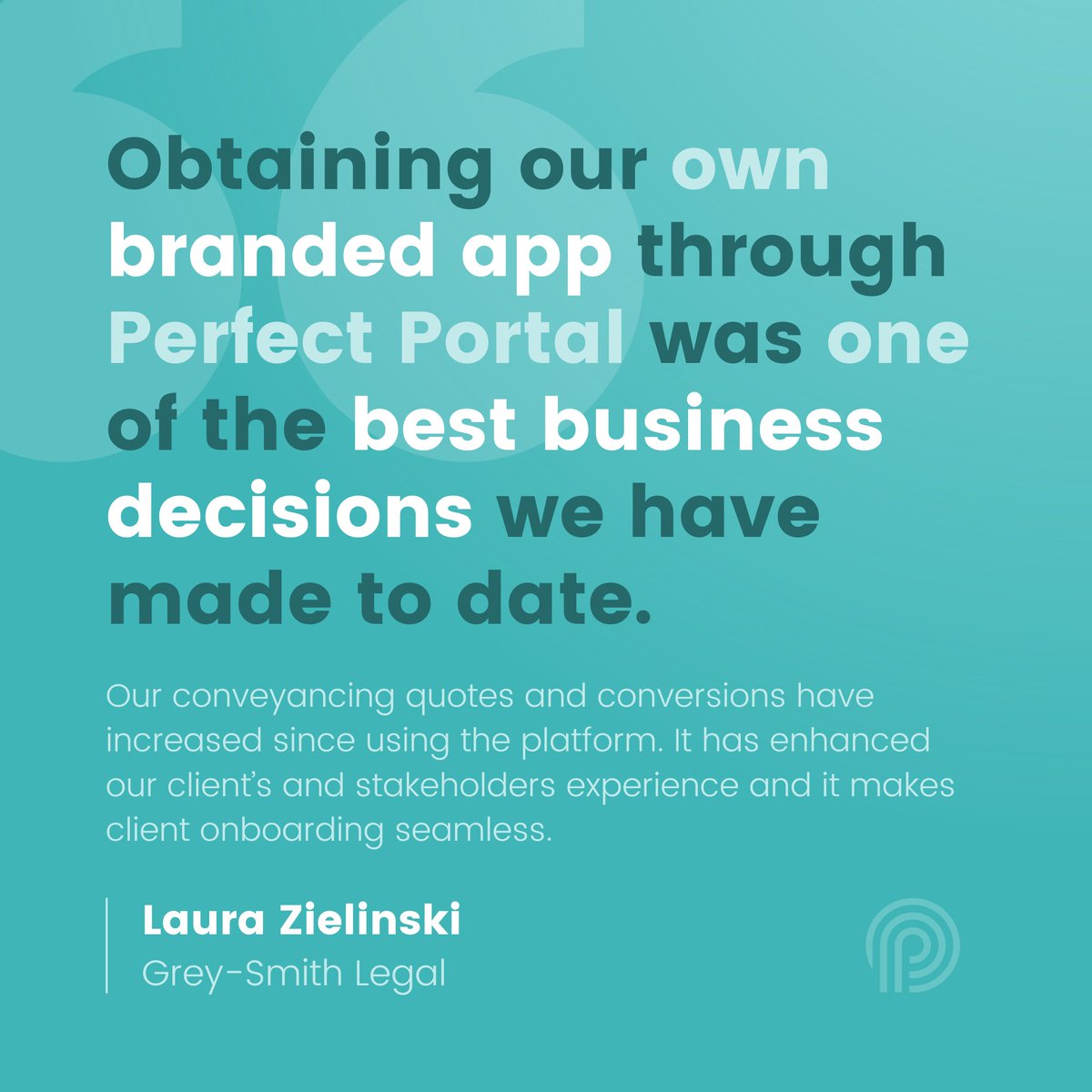 Thank you so much Laura for the fantastic feedback on how our solutions have improved business for your law firm 🌟.

Want to find out more on how Perfect Portal can assist your firm?
Click the link below to book a demo 👇.
zurl.co/CCgx