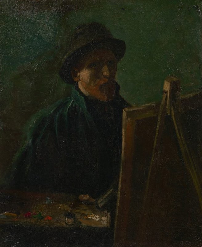 Vincent thanked Theo for sending money for painting supplies: ‘I regard myself as privileged above a thousand others in that you remove so many barriers in my way. [...] I would have to give up if I didn’t have you’. 'Self-Portrait as a Painter' (1886)