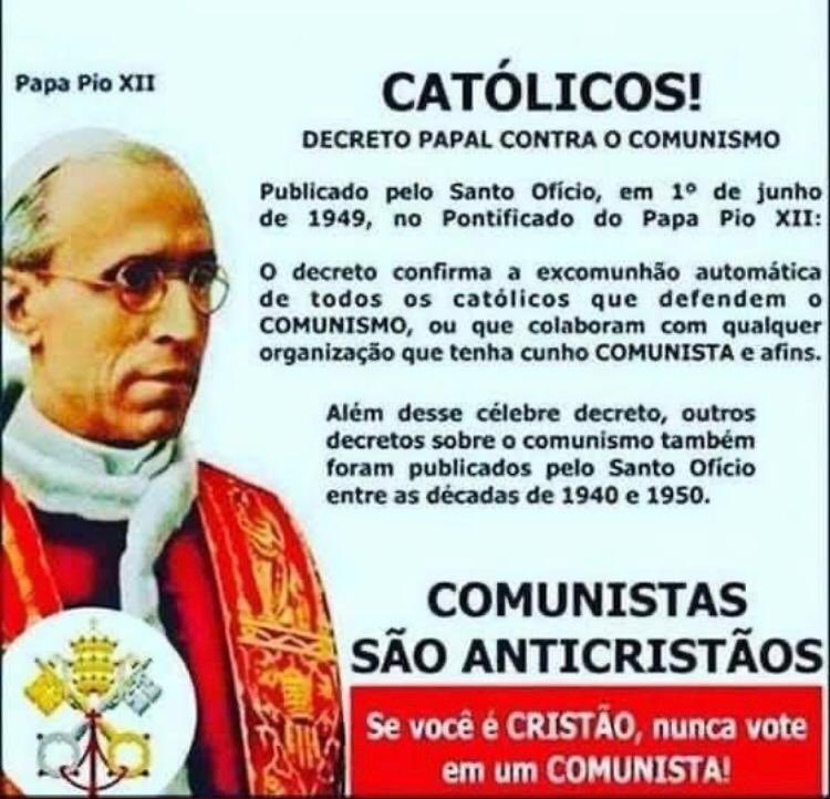 mariaau15487649's tweet photo. @jorgeserrao @jairbolsonaro @JMilei Isso lá é papa, ele só mais um infiltrado comunista usando Deus para os seus propósitos, Mas as portas do inferno não prevalecerão sobre a igreja Católica Apostólica Romana! 
#ForaChico https://t.co/vG6FY3rTzf