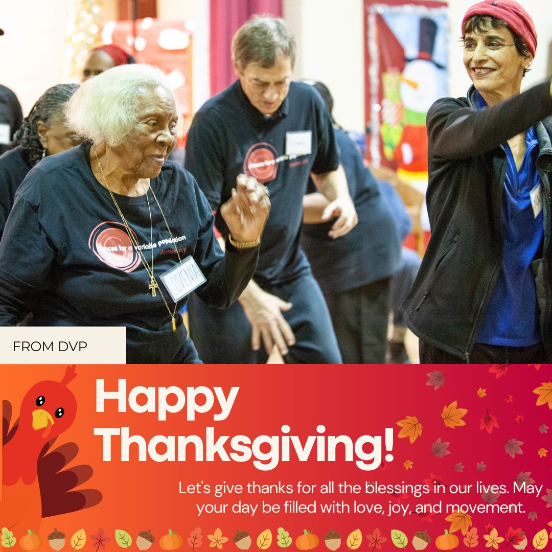 dvariablepop's tweet photo. 🍁 Wishing you a day filled with gratitude, joy, and delicious moments! Happy Thanksgiving from all of us at Dances for a Variable Population! 🍂💃🕺 
#HappyThanksgiving #GratefulHeart #DVPNYC https://t.co/thXDU0Pide