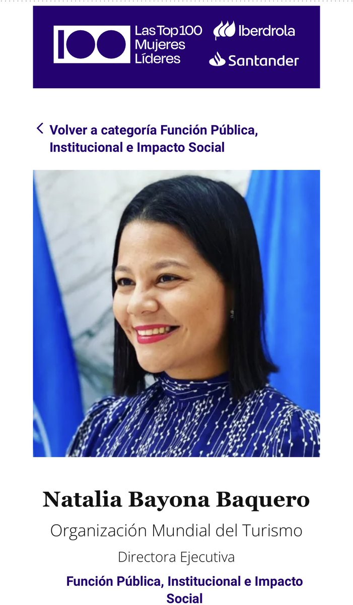 NataliaBayona's tweet photo. ."Orgullosa de estar nominada a las Top 100 Mujeres Líderes en España por @elespanolcom Al ser la única en el sector #turismo y menor de 40 años, acudo a todos ustedes para su apoyo"

Para votar has click aquí: https://t.co/3b2p0KaxQL https://t.co/3qA9ws2XCv