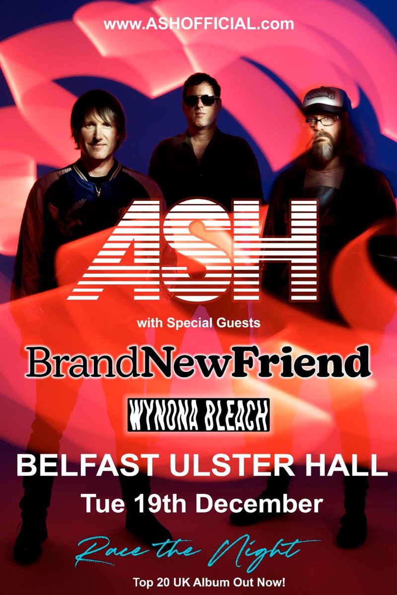 brand new friend 🤝 ash We are buzzing to be joining @ashofficial for their show at the Ulster Hall on 19th December. One of our first ever tours was supporting these legends across the UK, so we are so excited to share a stage with them again. (and the mighty @wynonableach) ✨