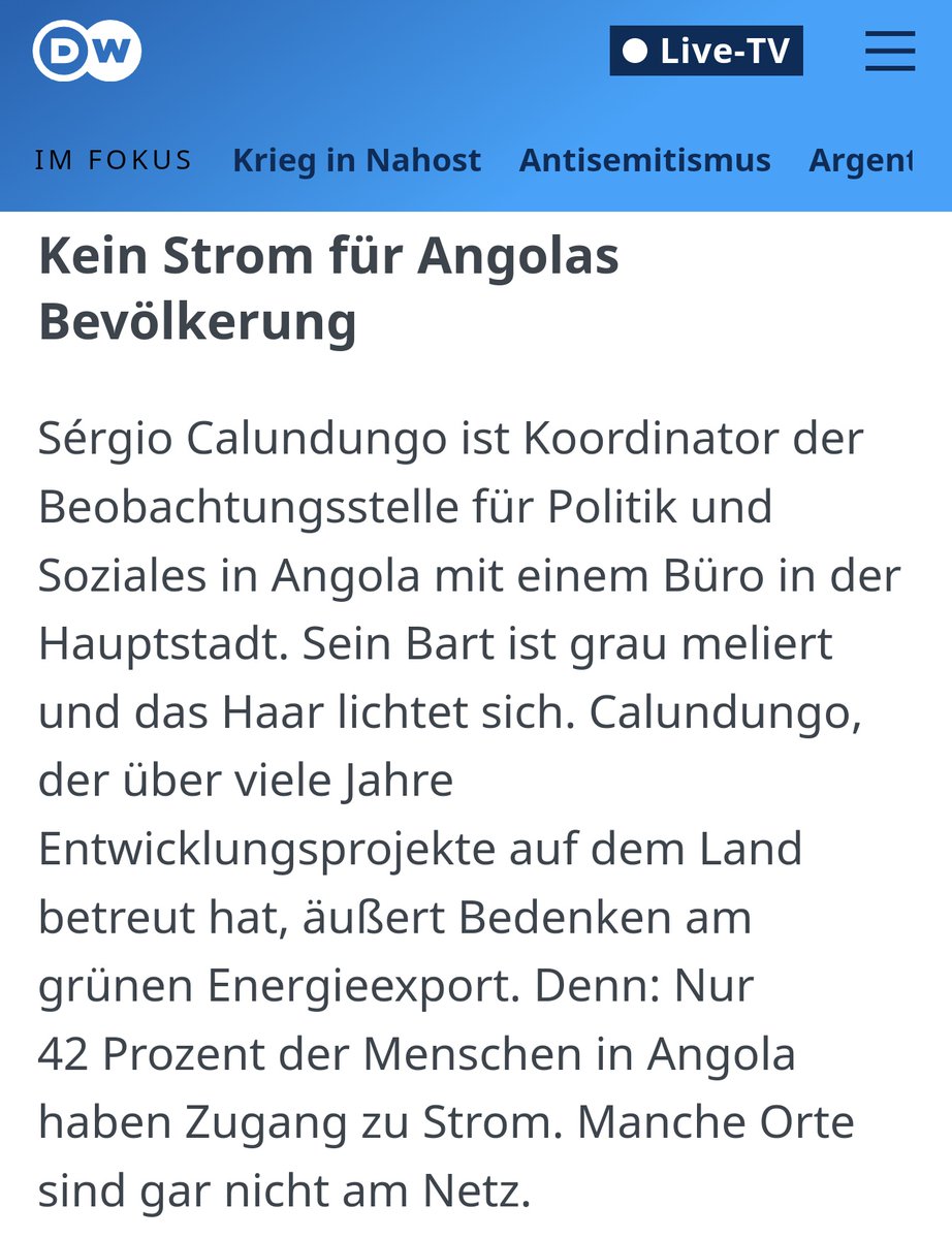 argonerd's tweet photo. Deutschland will ab 2024 Wasserstoff zur Stromerzeugung aus Angola beziehen, während fast die Hälfte der angolanischen Bevölkerung keinen Strom hat.

https://t.co/zaCNfJQxnM https://t.co/4BdcQuzj63