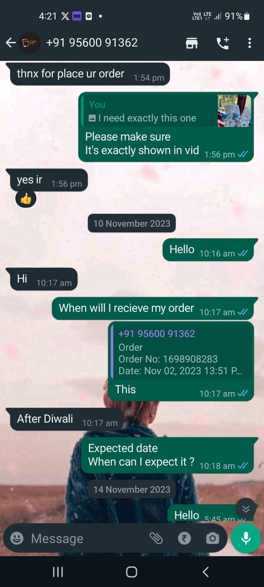 ayana_naaz's tweet photo. Exposing @epic_case_flick on Insta
I have ordered a koya case from
 @epic_case_flick at 2nd Nov 
It's more then 20 days now
 they haven't even send me tracking when I messaged they said after festival then after 20 
and they won't reply anymore 
They are FRAUD 
#Awarenesspost https://t.co/pt73sWVU1D