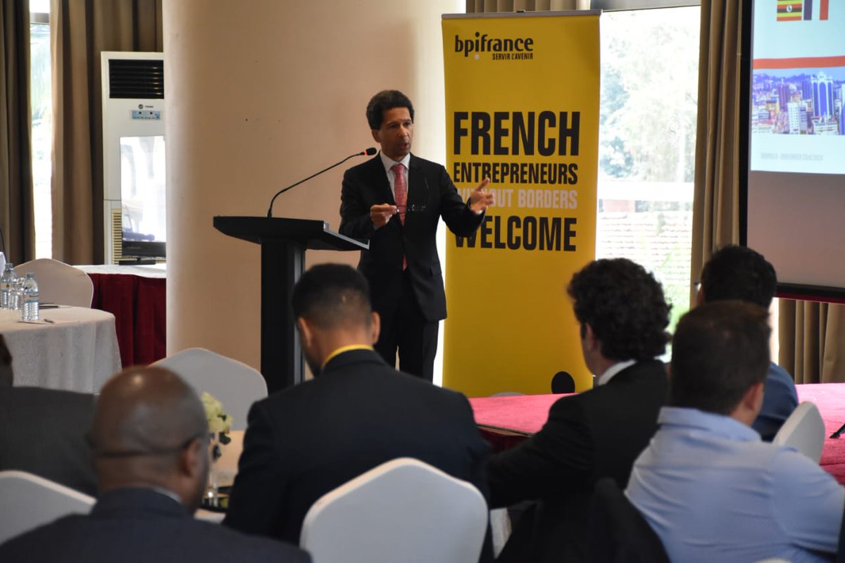 The Ambassador of @FrenchEmbassyUg H. E. Xavier Sticker tells visiting French biz & investment delegation @Bpifrance : Let us, together, embark on a journey of exploration, innovation, & understanding. May the bonds formed here be the catalyst for mutually beneficial ventures.