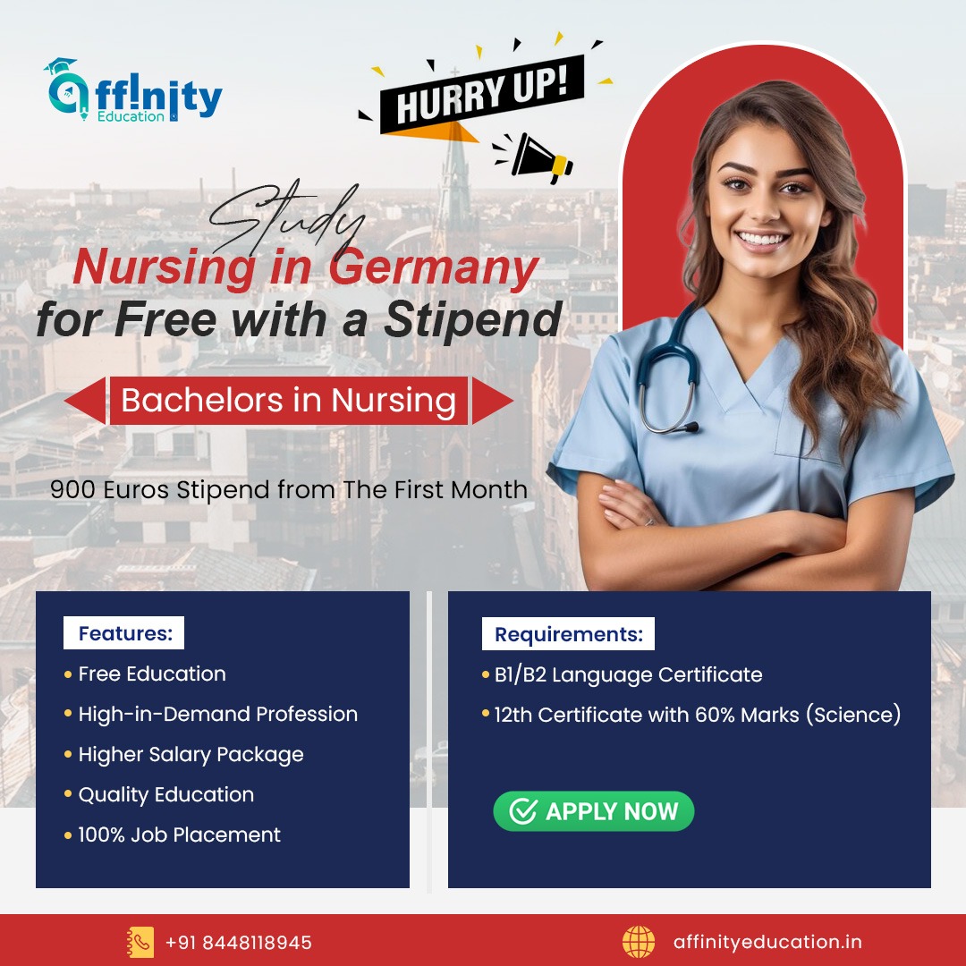 👩‍⚕️ Explore the world of Nursing in Germany - Study for FREE with a Stipend! 🎓 

#StudyInGermany #NursingProgram #FreeEducation #StipendOpportunity #InDemandProfession #CareerInNursing #QualityEducation #JobPlacement #LanguageCertificate #HigherEducationGoals 🌐🩺