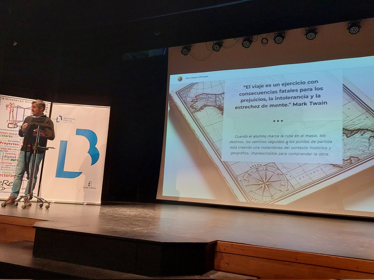 Disfrutar con los libros, los textos, la lectura, los mapas, la geografía y la tecnología es posible; nos lo explica José Eduardo Córcoles de <a href="/appangea_es/">APPangea</a> en el marco de las Jornadas 
#BinomioFantástico23 #BEREDAB #Bibliotecas #BibliotecasEscolares #Albacete #CRFPCLM