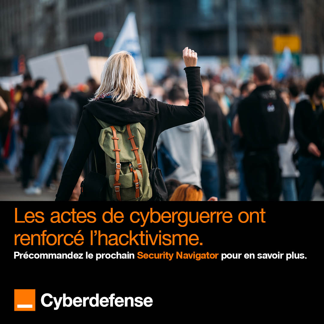 OrangeCyberFR's tweet photo. 🌍 Les événements géopolitiques ont alimenté la montée en puissance des groupes hacktivistes.
Notre rapport annuel sur la #cybersécurité arrive à un moment crucial 👉 https://t.co/p8QvCTesoR
#SecurityNavigator #CyberWarfare https://t.co/tZsePRrWYH