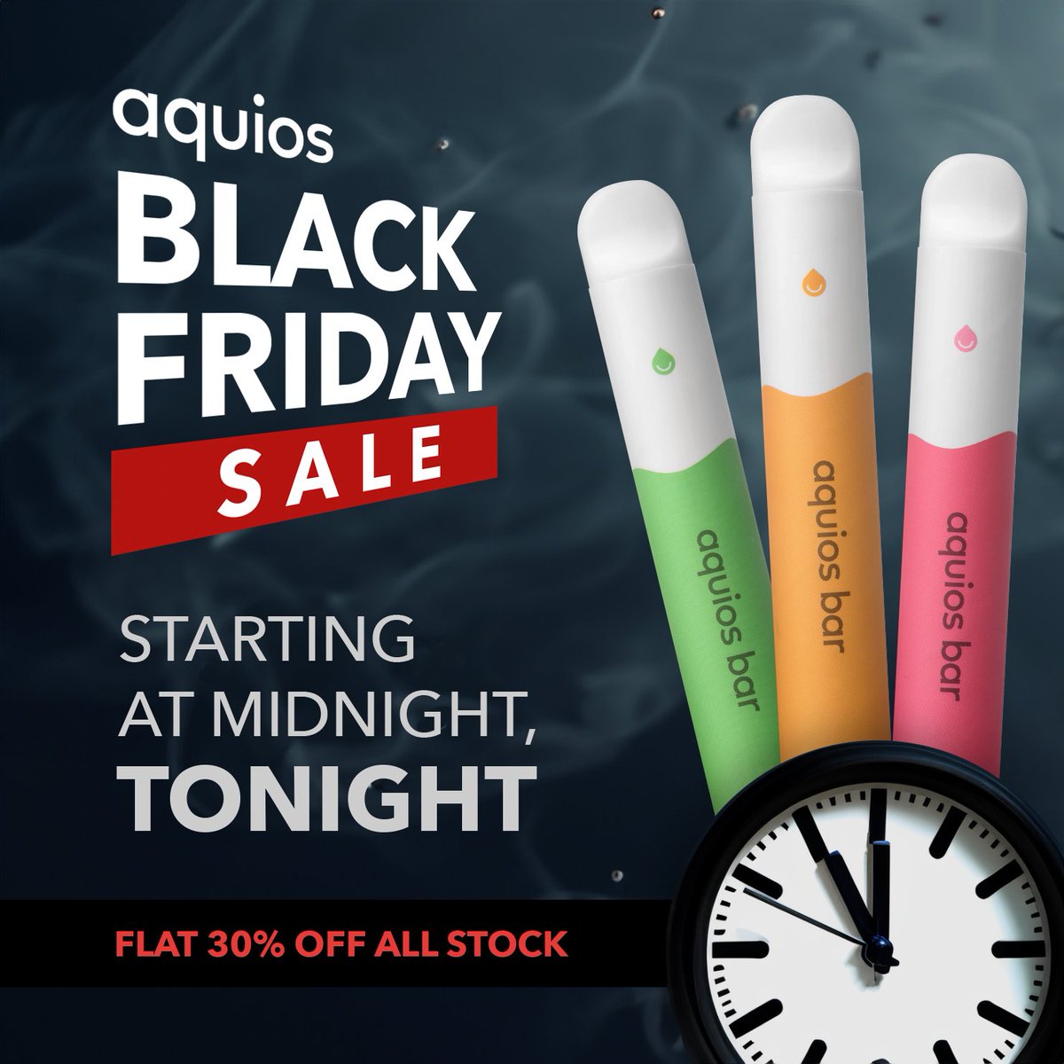 🚨 Our Black Friday Sale is launching TONIGHT at midnight! 🚨  

Get ready for an exceptional vaping sale at Aquios! HUGE discounts on our entire range of water-based vapes.

WATER BASED💧LESS WASTE🌿

🌐aquioslabs.com
📧info@aquioslabs.com
#BlackFriday2023 #BlackFriday