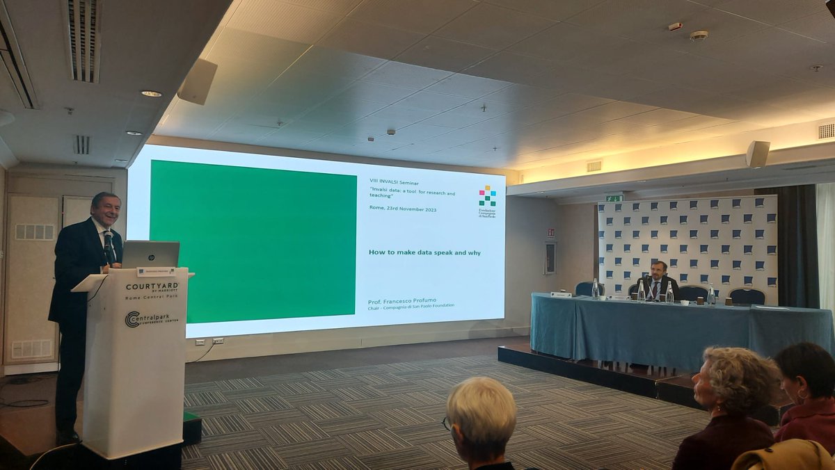 VIII Seminar #INVALSIdata: the second plenary session hosts Prof. Francesco Profumo President of the Compagnia di San Paolo Foundation on the topic “How to make data talk and why” 

#datiINVALSI

serviziostatistico.invalsi.it/wp-content/upl…