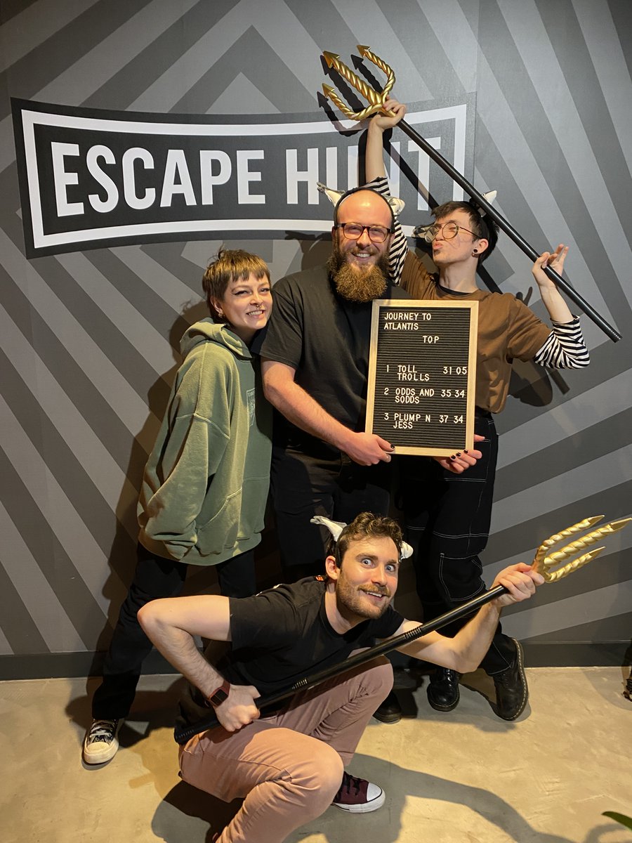 We escaped!! Many... Many... Many times... Thanks to our wonderful Games Master <a href="/MelMkgilbert/">meli🥁</a>  

Thank you to <a href="/EscapeHuntUK/">Escape Hunt UK</a> in Woking for dealing with our chaos and stupidity! 👏