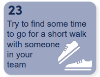 As part of UHD Team Month, our activity calendar is a great way to get to know members of your team better. It's almost lunchtime, so why not go for a walk with one of your colleagues, check in and see how they are? #UHDTeamMonth <a href="/UHD_NHS/">University Hospitals Dorset NHS Foundation Trust</a>