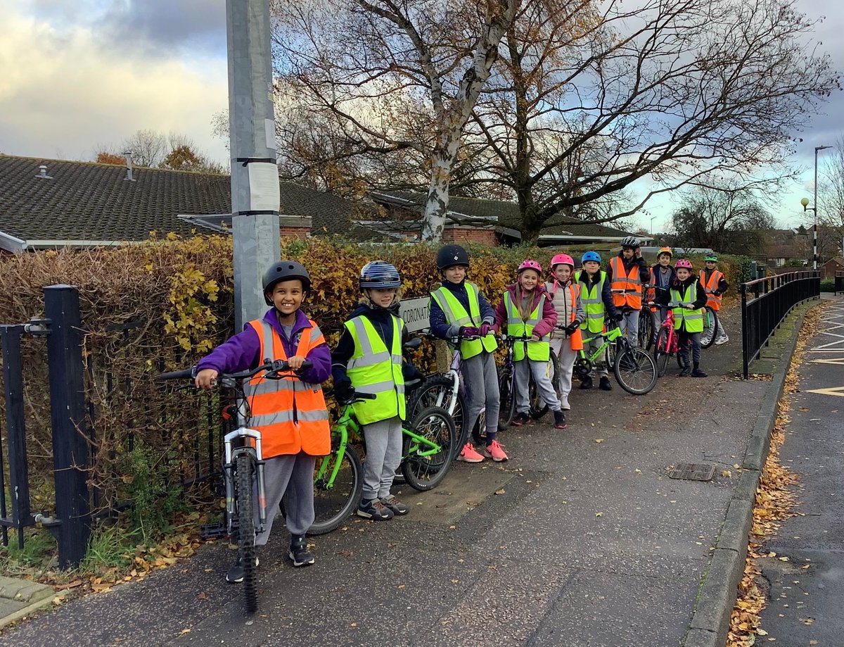 Our Year 5 and 6 cyclists are venturing out onto the roads today for their Bikeability training, currently enjoying a quick break (no pun intended!) before heading back out again. Very impressed with how well everyone is getting on!