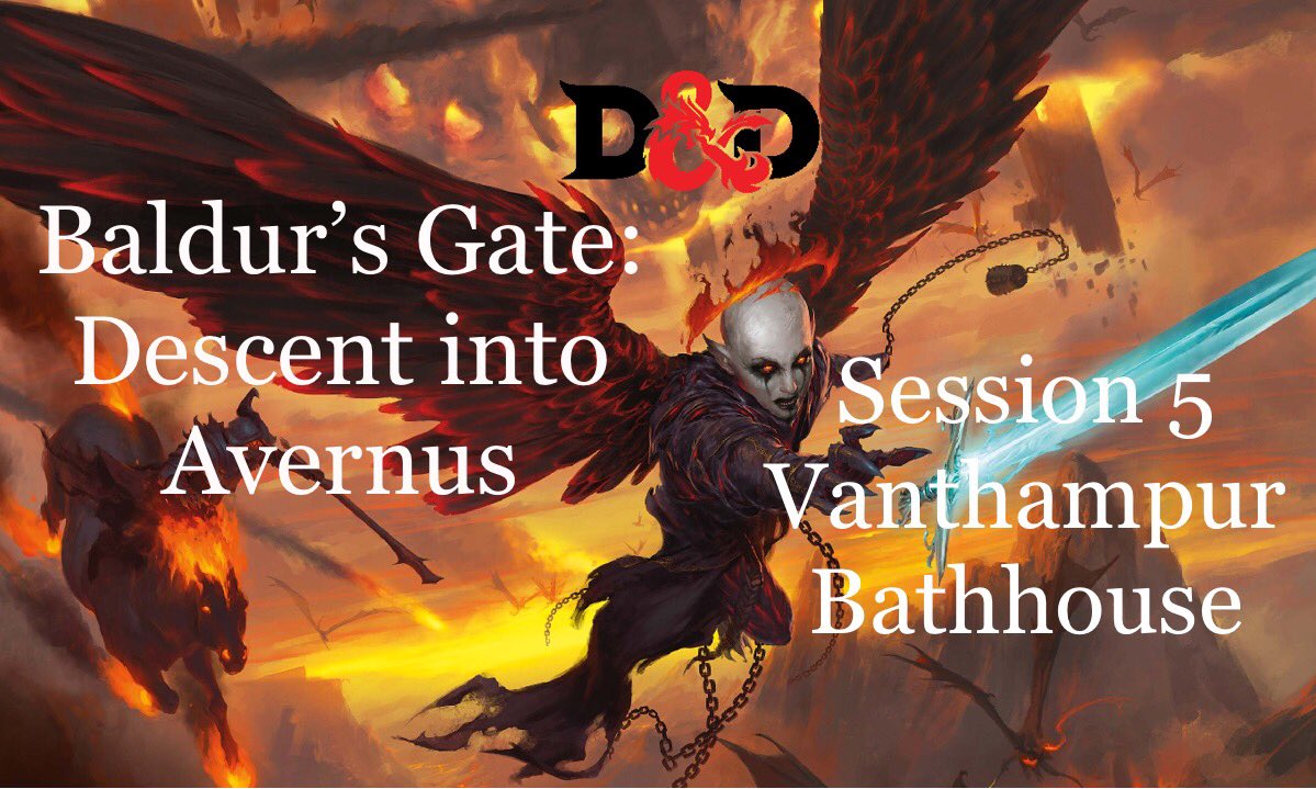 DiceInAnger's tweet photo. Baldur’s Gate: Descent into Avernus. Session 5. Vanthampur Bathhouse. 

8pm GMT tonight on https://t.co/3HXWpc6hqH 

Or watch later on https://t.co/3H3XbWjMnB

#dungeonsanddragons #dnd #dnd5e #dndcampaign #dndbeyond #maptool #forgottenrealms #descentintoavernus #baldursgate https://t.co/Qf0Mz8Jash