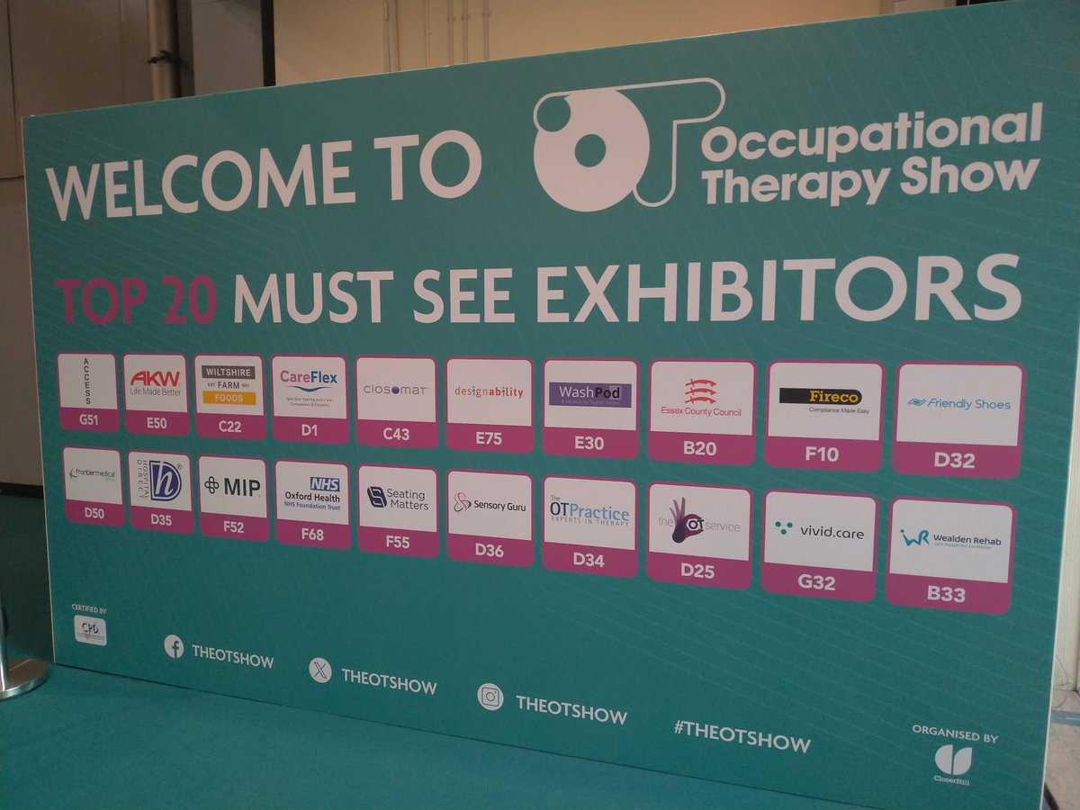 We are one of the top 20 must see exhibitors at @TheOTShow come along and see the team for day 2! @EmmaCroftymac