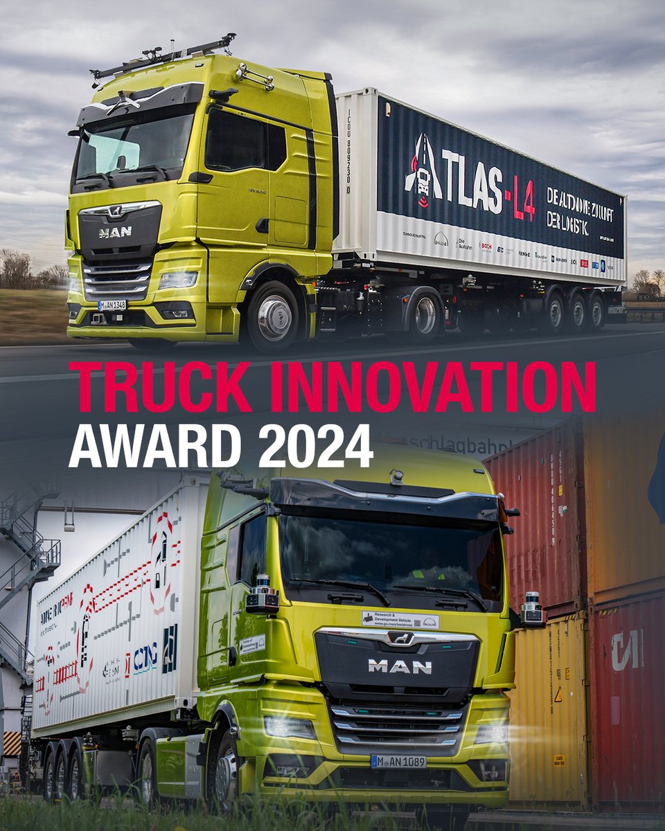 MAN Truck & Bus has received the 'Truck Innovation Award 2024' from the International Truck of the Year jury. MAN was honoured for its research and development projects in the field of autonomous driving - ANITA and ATLAS-L4. Read more 👉 go.man/YXPi9qcK