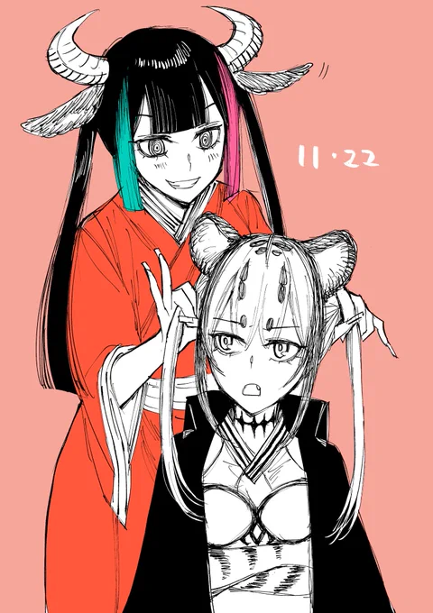 昨日描いてたけど途中で力尽きた絵も載せていいですか…#いいツインテールの日 #幻狼潜戦 
