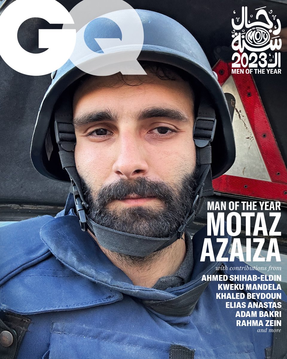 GQ Middle East honours Motaz Azaiza (@motaz_azaiza) as our ‘Man of the Year’ in dedication for those whose fearlessness remains unmatched: @byplestia, @hindkhoudary, @wael_eldahdouh, and the countless names we know of and the ones that we don’t. READ MORE: gqmiddleeast.com/men-of-the-yea…