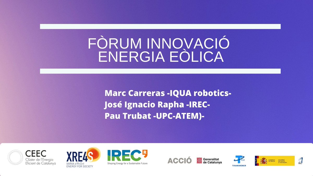 👉Seguim amb el 2⃣n fòrum d'innovació #InnoDayEnergia23 sobre eòlica marina 3⃣Ponents d'emprenedorxs, start-ups i investigadorxs @clusterEE @XRE4S Segueix 🧵⤵️