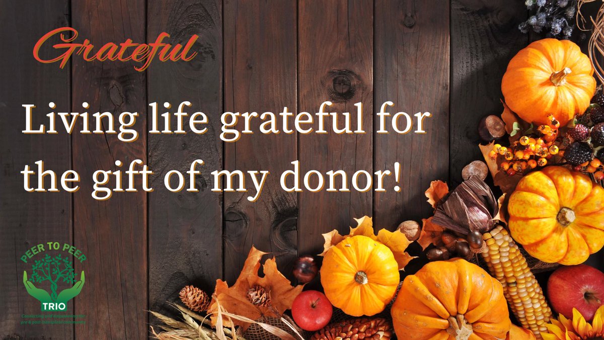 TRIO-Oklahoma Chapter (@triookla) on Twitter photo #becauseofmytransplant
Happy Thanksgiving
<a href="/LorrindaD/">Lorrinda Gray-Davis</a> <a href="/hepatitisihelpc/">Karen Hoyt</a> <a href="/nephro_maniac/">Robert Stacked</a> <a href="/VineetaKumar8/">Vineeta Kumar</a> <a href="/LiverWife/">Teresa Bordeaux (#LiverWife/#ClotWife), BCPA</a> #becauseofmytransplant
Happy Thanksgiving
<a href="/LorrindaD/">Lorrinda Gray-Davis</a> <a href="/hepatitisihelpc/">Karen Hoyt</a> <a href="/nephro_maniac/">Robert Stacked</a> <a href="/VineetaKumar8/">Vineeta Kumar</a> <a href="/LiverWife/">Teresa Bordeaux (#LiverWife/#ClotWife), BCPA</a>