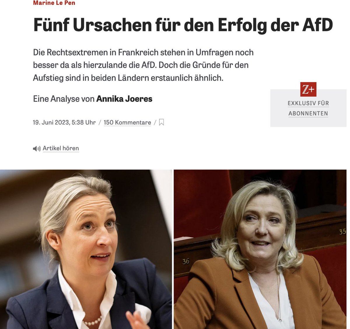 Ich lebe in einem französischen Dorf, in dem 50 % Le Pen wählen. Ich weiß, wovon und von wem ich rede: Die starke Ungleichheit, der krasse Millionärszuwachs, die ökonomische Unsicherheit. Das lässt die Leute nach unten treten
Ist auch in Studien belegt:🧵
zeit.de/politik/auslan…