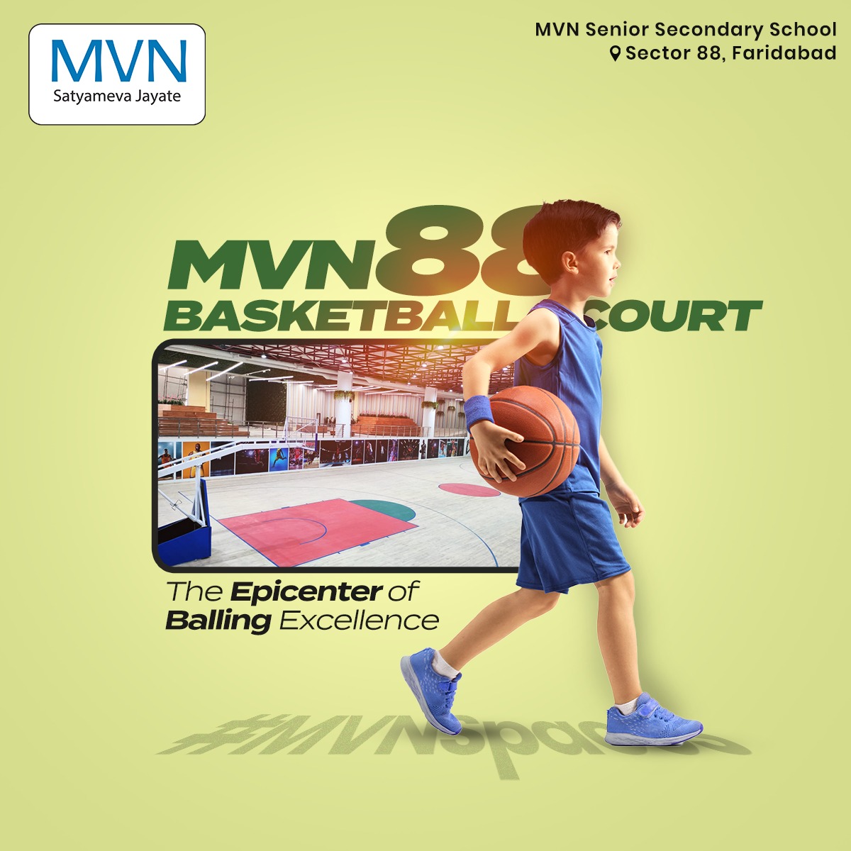 MVNEDU's tweet photo. Explore MVN 88's state-of-the-art basketball court, where passion meets precision. Setting a new national standard in design. 🏀 #MVNSchool #MVN88 #DiscoverMVN #ModernVidyaNiketan #Basketball https://t.co/AkZ88e3fi1