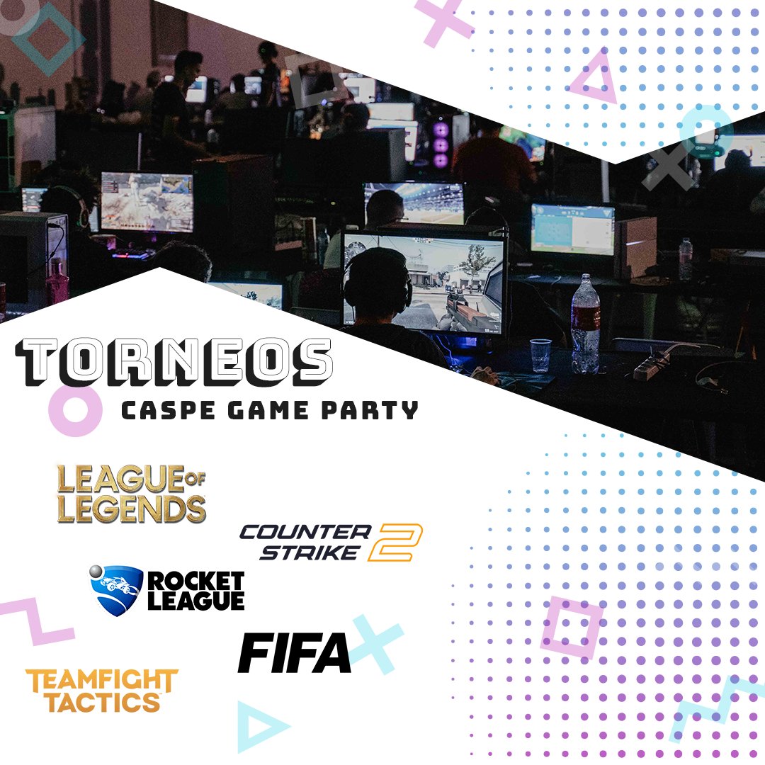 🎉¡Ya están confirmados los primeros 5 Torneos de Caspe Gamer Party!
15, 16 y 17 de Diciembre

🔸 Torneos LAN PARTY
#leagueoflegend #lol
#counterstrike2
#RocketLeague
#teamfighttatics #TFT
🔸 Torneos Abiertos
#fifa

Entradas en:
kanaz.es