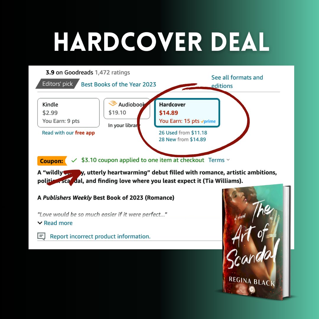 Happy Thanksgiving to everyone who celebrates! THE ART OF SCANDAL is on sale!!! The ebook is $2.99 on Amazon until November 27th! The hardcover is also on sale for the lowest price I've ever seen! $14.89 plus a $3 coupon! If you've been waiting to snag a copy, now's the time!