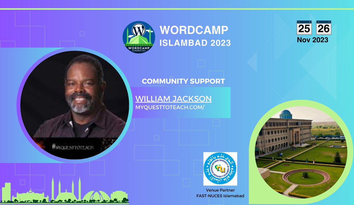 WordCampIsb_'s tweet photo. We extend our heartfelt gratitude to our amazing Community Supporter William Jackson - the passionate individual helping make WordCamp Islamabad possible!

Let's celebrate WordPress and community together! 🙌 https://t.co/MzOJe4ck0Q