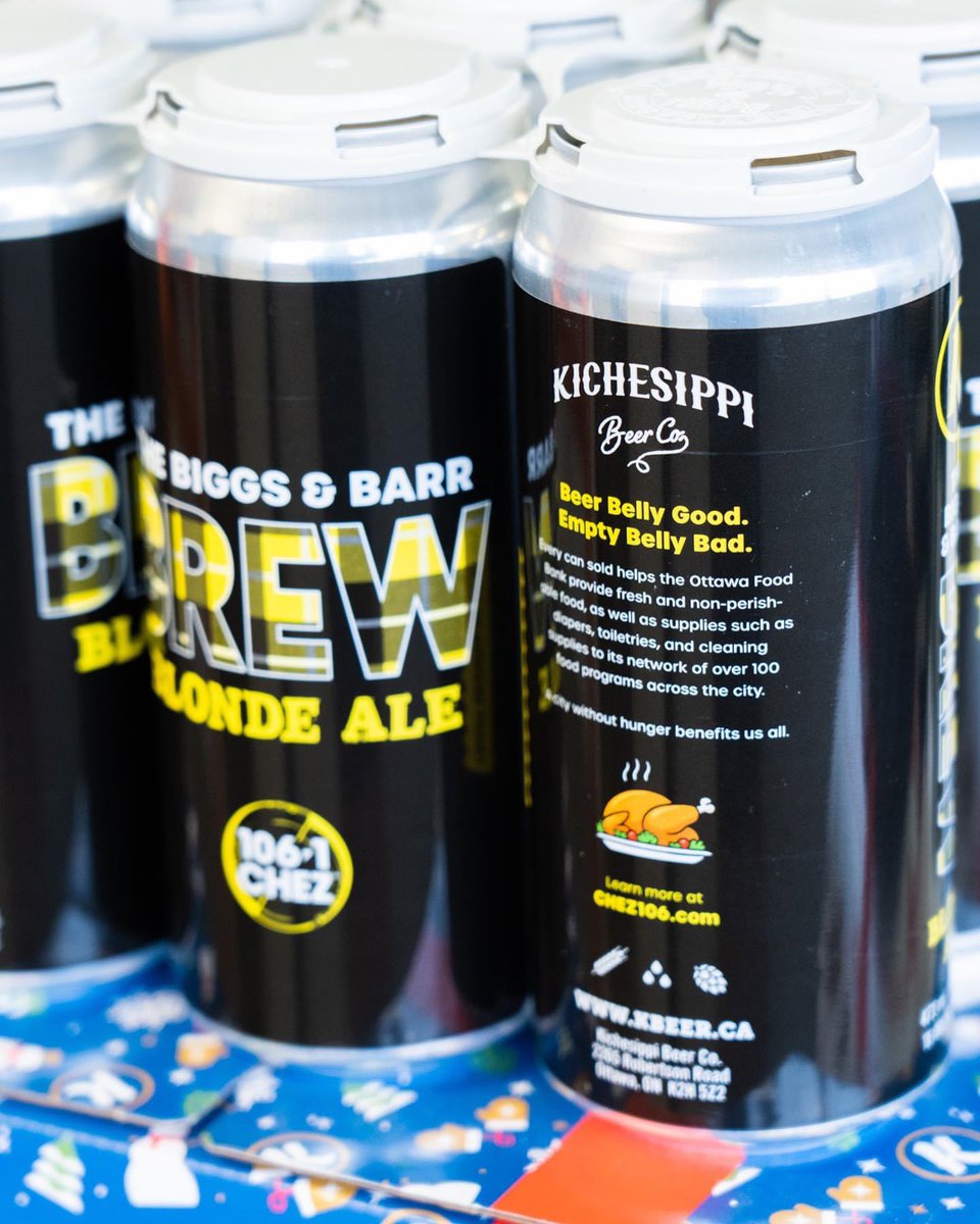 CHEZ 106 (@1061chez) on Twitter photo It’s beer time! And every can sold provides food for #Ottawa families this holiday season.
Get your beer here —> kbeer.ca/collections/all
Beer belly good… empty belly bad
<a href="/kichesippibeer/">Kichesippi Beer Co.</a> <a href="/OttawaFoodBank/">Ottawa Food Bank (Inactive)</a> It’s beer time! And every can sold provides food for #Ottawa families this holiday season.
Get your beer here —> kbeer.ca/collections/all
Beer belly good… empty belly bad
<a href="/kichesippibeer/">Kichesippi Beer Co.</a> <a href="/OttawaFoodBank/">Ottawa Food Bank (Inactive)</a>