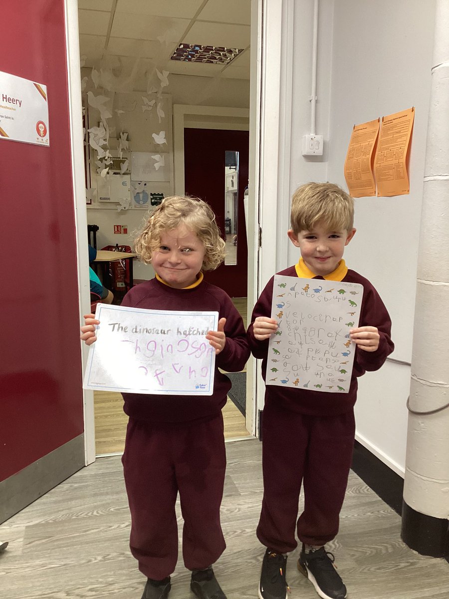 ctkliverpooldht's tweet photo. Two @CTKliverpoolEY children are very proud of themselves this morning and rightly so! They brought me some excellent writing all about dinosaur day! Thank you Miss Rice! #CTKENGLISH ✍️🌟🦖 https://t.co/c5QcHAsOdi