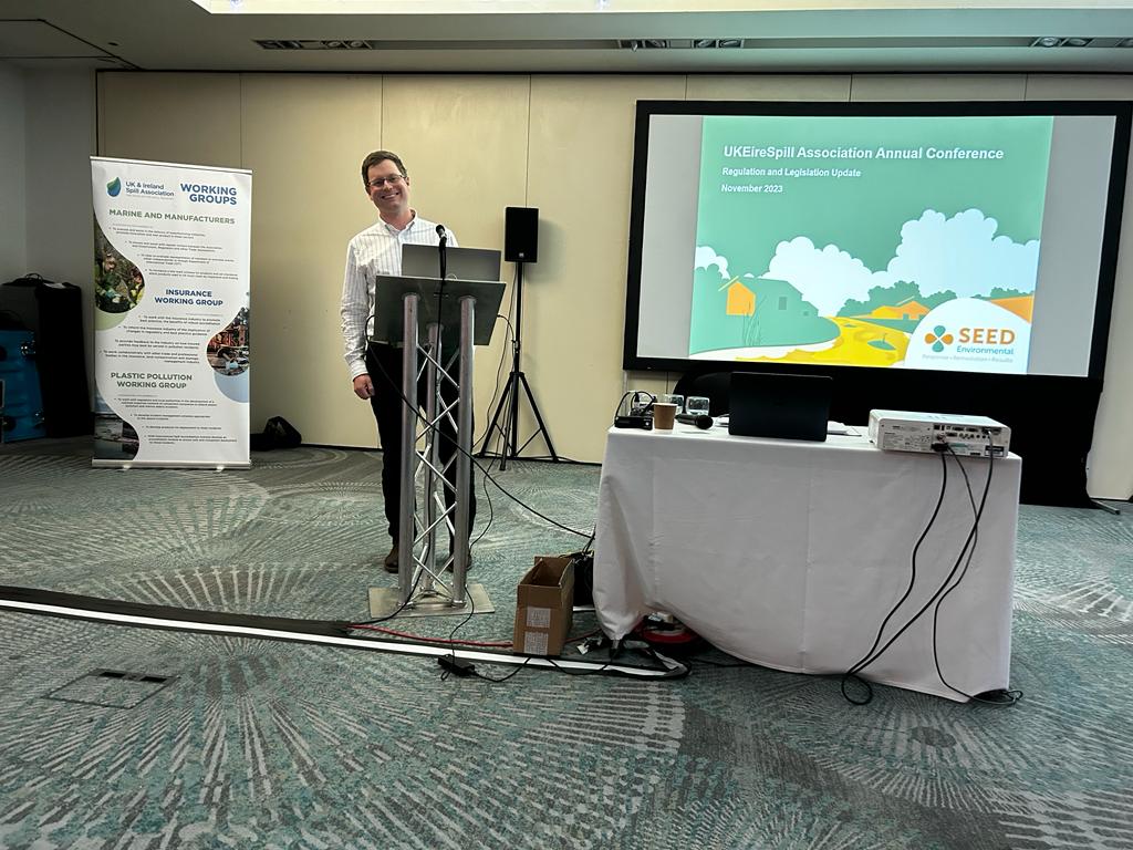 SeedEnviro's tweet photo. (1 of 3)Seed were delighted to attend the UK &amp; EIRE Spill Association Annual Conference and awards dinner hosted by Mark Orr. Our very own James Godfrey, Operations Director, presented a Regulation and Legislation Update at the conference covering the recent updates to LCRM and https://t.co/vz0da8A1OS