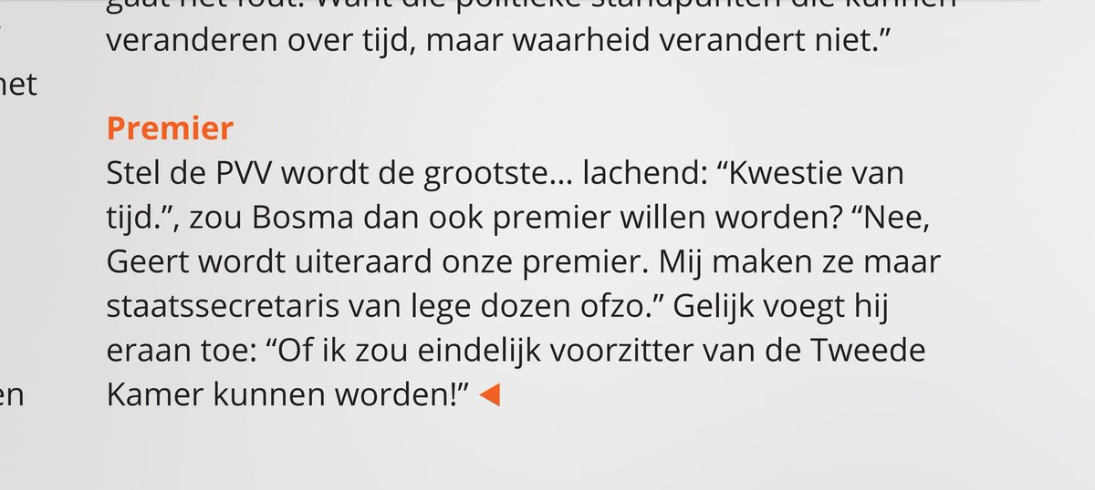 Krijgen we nu een staatssecretaris van lege dozen <a href="/Martinbosma_pvv/">Martin Bosma</a>?😉 Na de overwinning van <a href="/PVVpers/">PVV | Partij voor de Vrijheid</a> gisteren bleef dit fragment uit het interview voor het magazine InContact van <a href="/SGPJ/">SGP-jongeren</a> met <a href="/Martinbosma_pvv/">Martin Bosma</a> een beetje bij mij hangen.