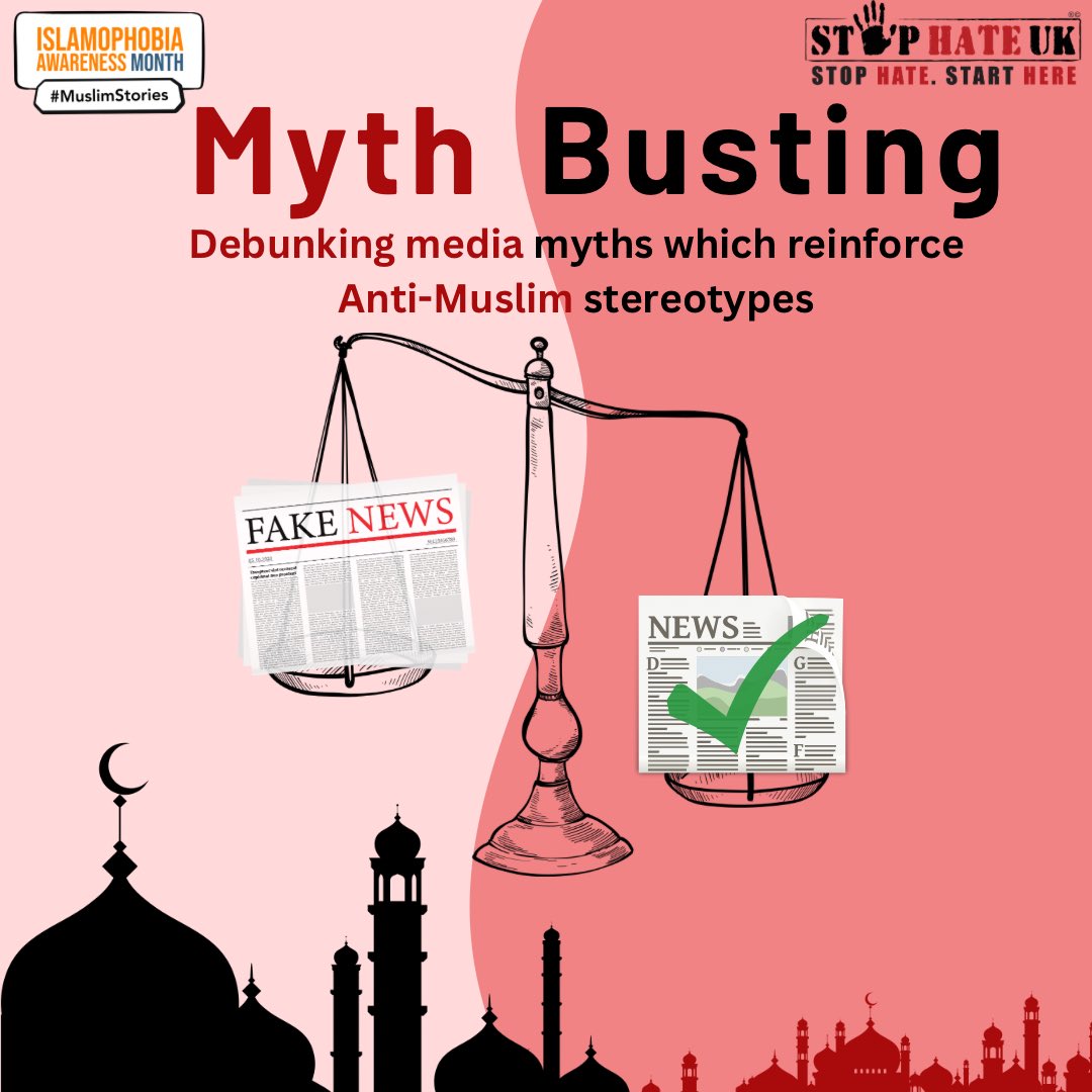 stophateuk's tweet photo. Biased media coverage which reinforces and creates Anti-Muslim narratives play a significant role in the spread of Islamophobia. 

The media’s use of harsh language and stigmatising terminology misrepresents Muslims by portraying them in a negative light. 

@IslamophobiaAM https://t.co/LEWXRtCWhp