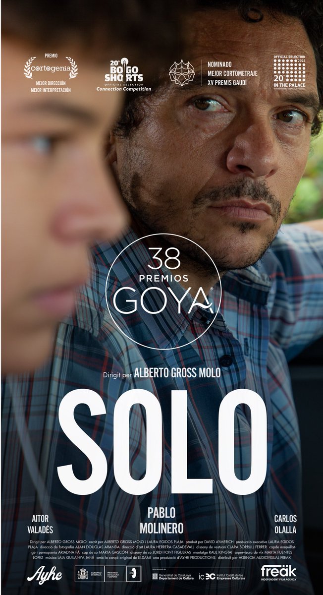 Últimos días para votar el cortometraje ‘SOLO’ en los Premios Goya ✨

Académicas, académicos, para vuestra consideración en Veomac (<a href="/Academiadecine/">Academia de Cine</a>) y <a href="/Filmin/">Filmin</a> 📽️