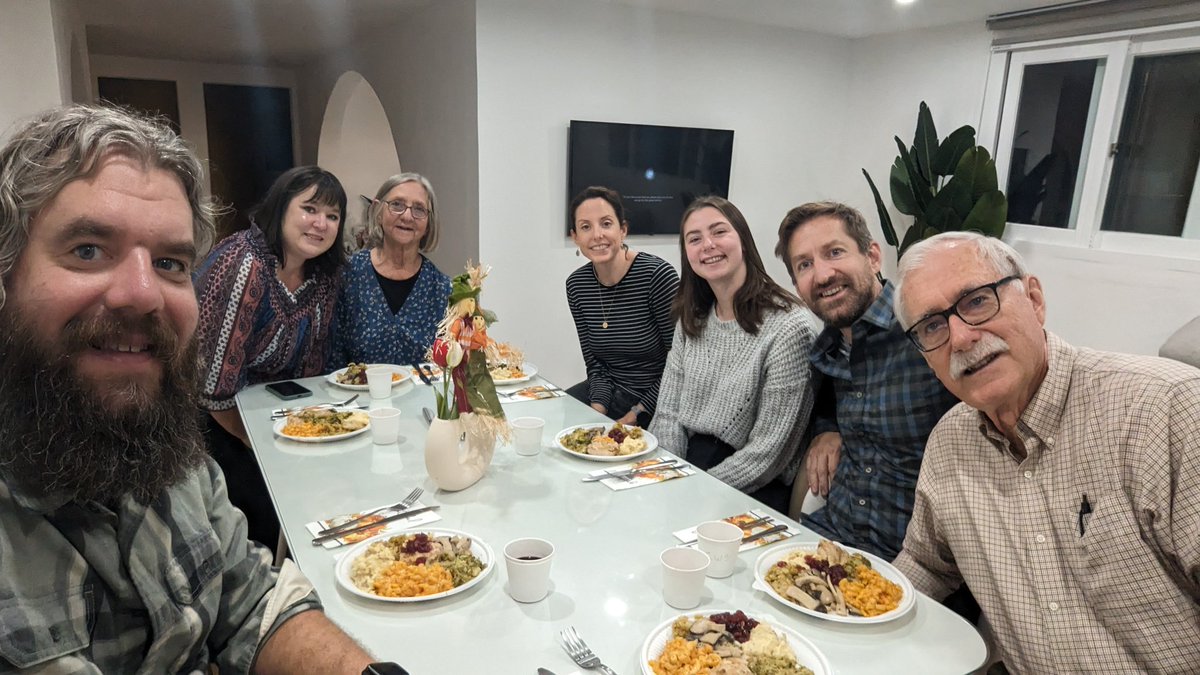 Family Thanksgiving in an Airbnb in Korea with no oven, and only two working stove tops. Ingredients (minus stuffing) are from Korean grocery stores. Think I managed fairly well....had to sub chicken in for turkey.

Parents, brother (+significant other), wife, and niece are here.