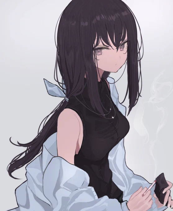 煙草を吸う女
